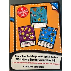How to Draw Cool Things Stuff Optical Illusions 3‎ Books in 1  3D Letter Books